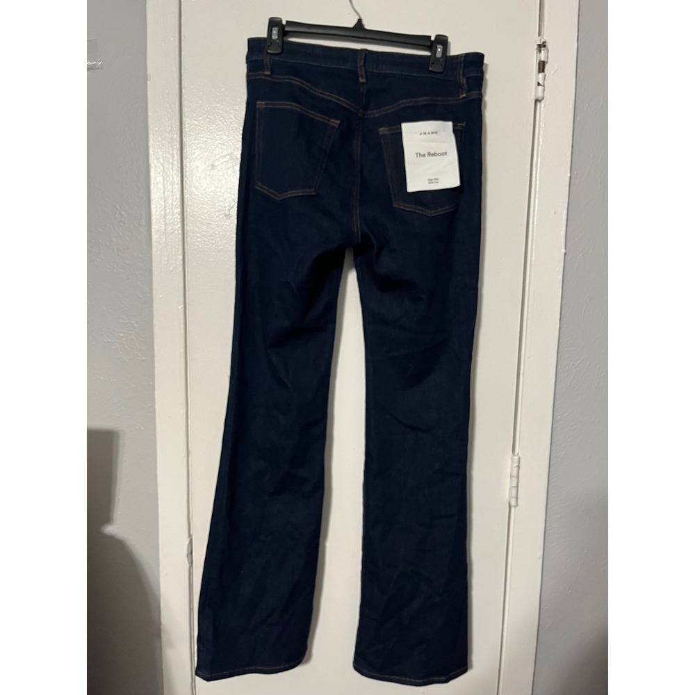 FRAME The Reboot High Rise Boot Cut Jeans Rinse Dark Wash Size 30 NWT - Picture 4 of 9